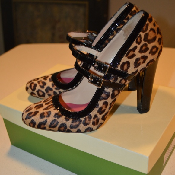 kate spade Shoes - Kate Spade Leopard Calf Hair Mary Janes Pump 7